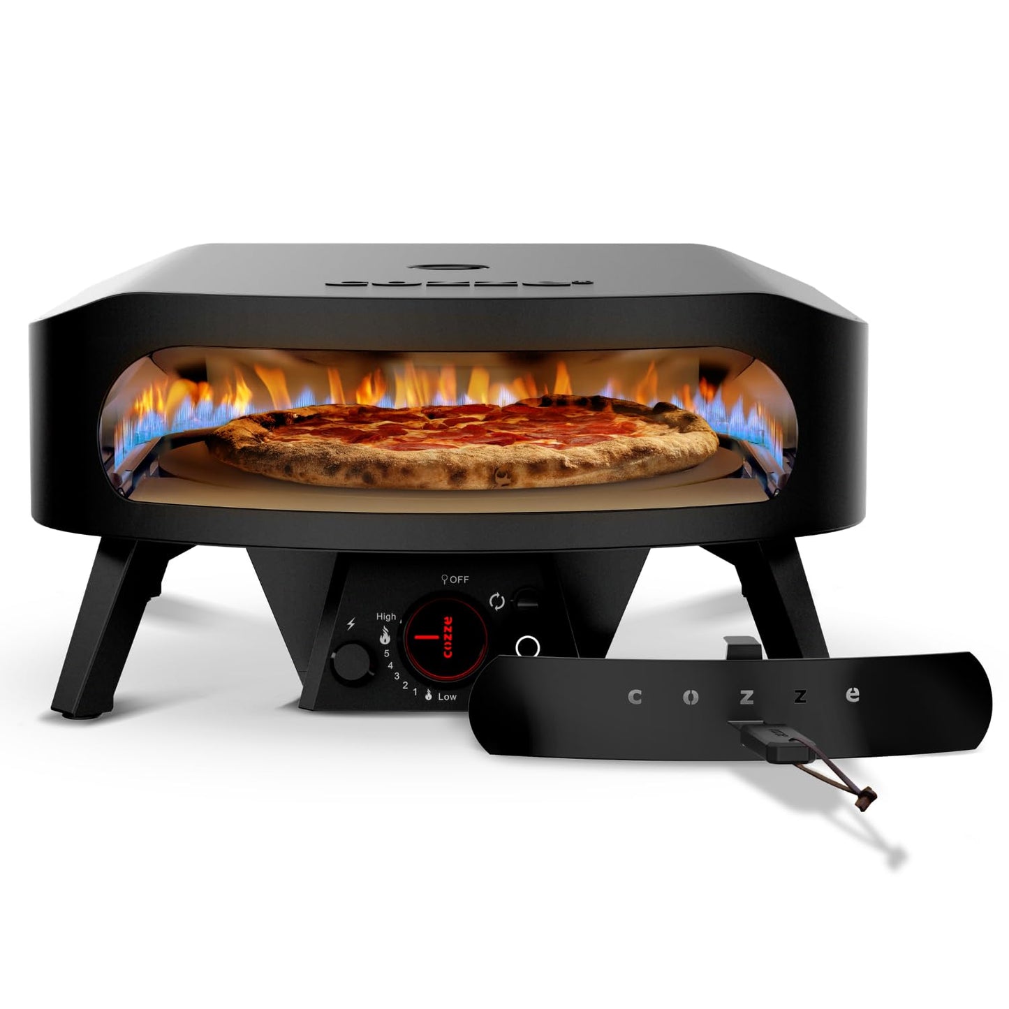 Pizzaofen mit Rotationsstein, 43 cm, 600 °C, 2 Min., 43 cm