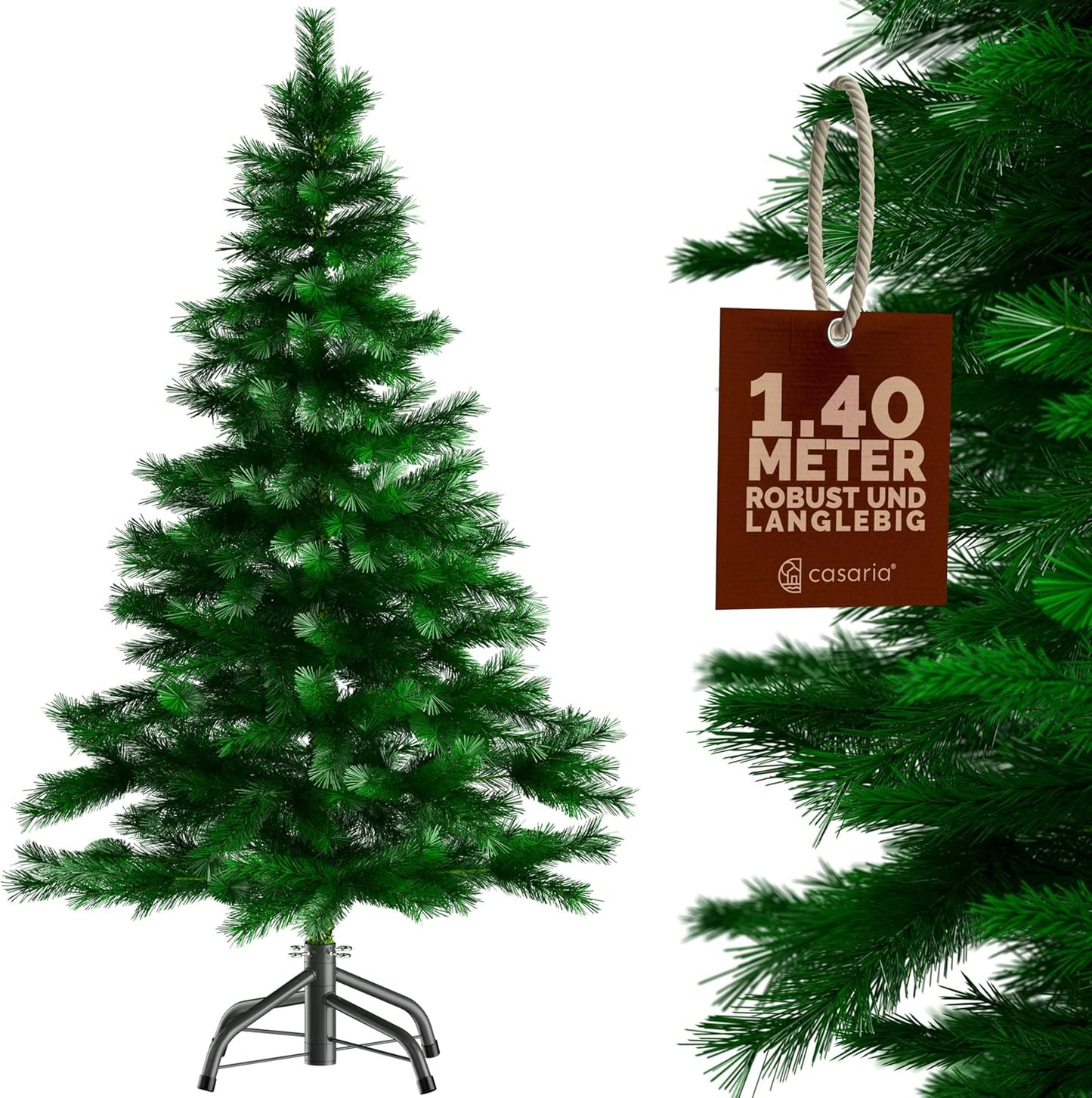 Künstlicher Weihnachtsbaum mit Ständer, Grün-mix 140 cm