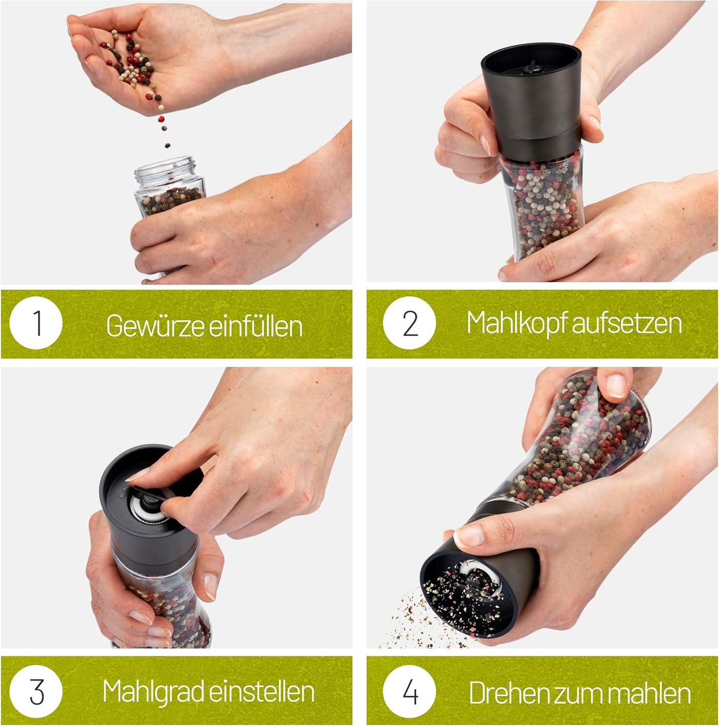 2-teiliges Gewürzmühlen-Set, Gross-gm