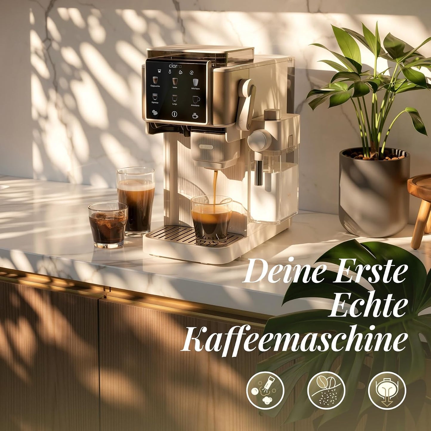 Espressomaschine mit Mahlwerk & Milchaufschäumer