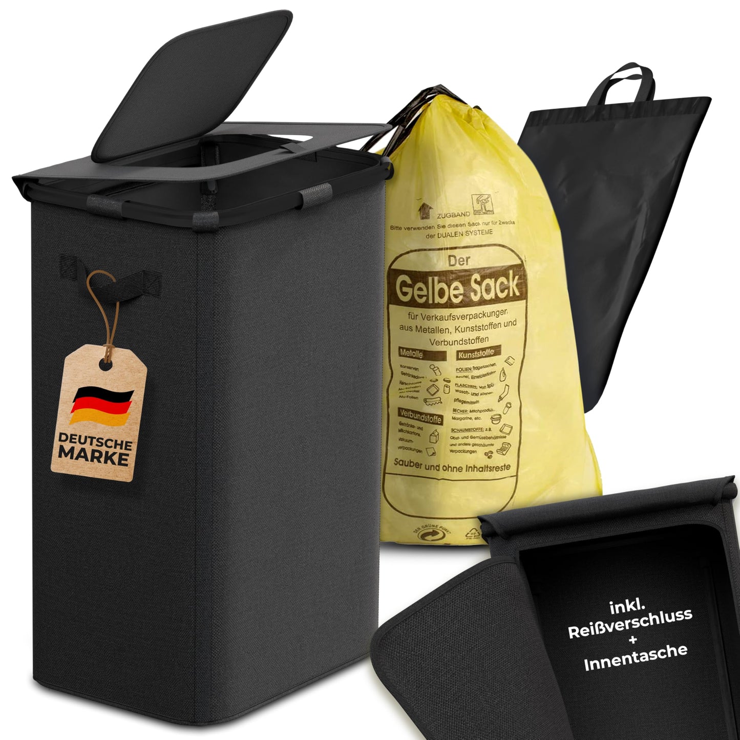 Müllsackständer, Schwarz Schwarz