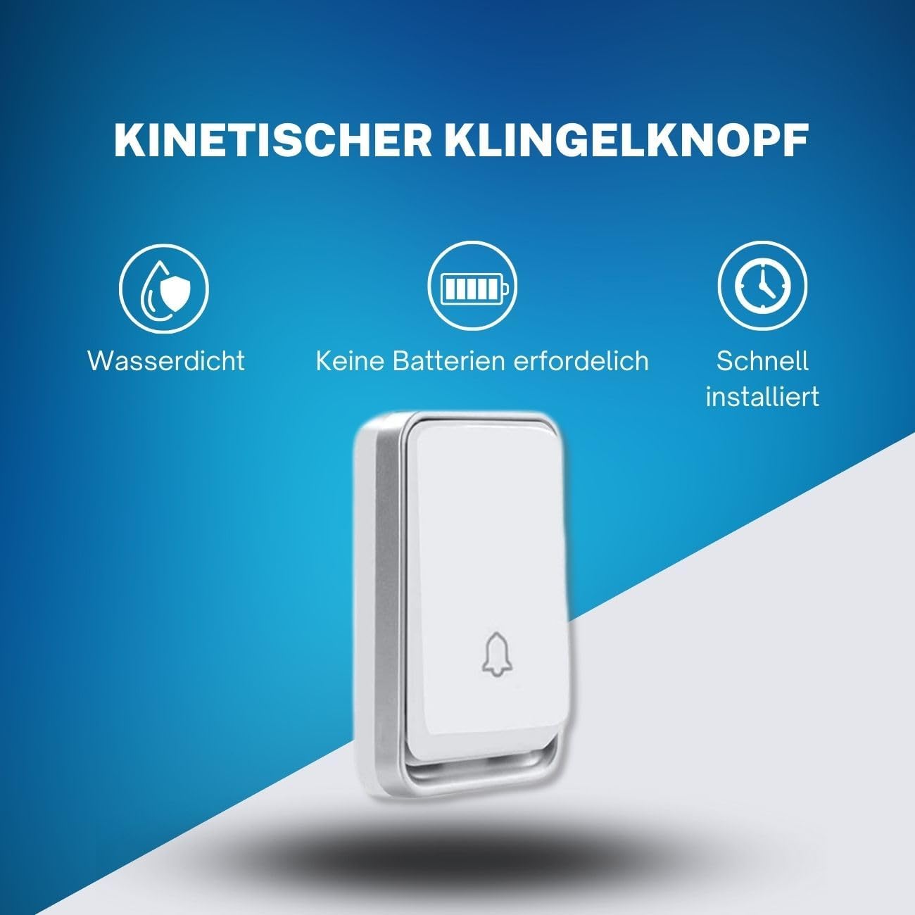 Funkklingel Set mit 1 Sender und 2 Empfängern, Weiss 2