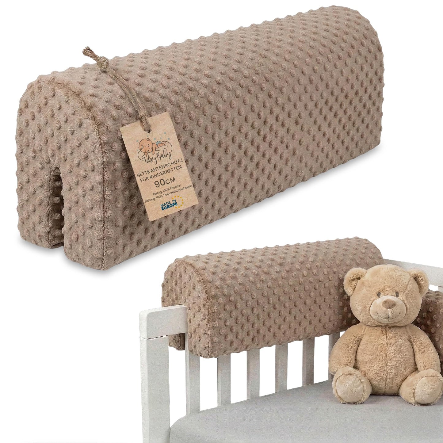 Bettkantenschutz für Kinderbetten, Beige 90 cm