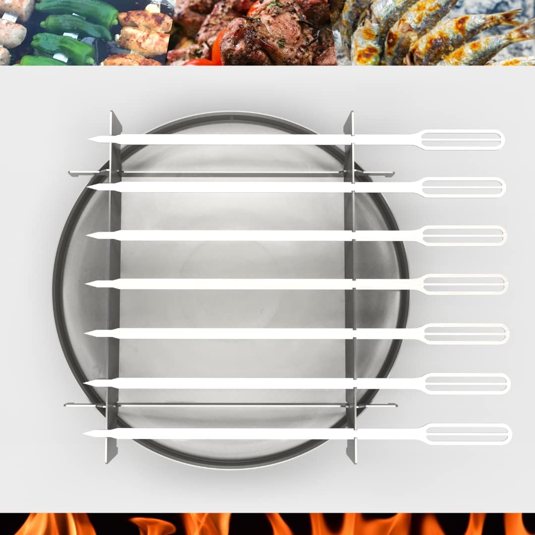 Grillspiess-Set für Feuerschale, Zubehör Grillspiess für Feuerschale Ø 55 Edelstahl