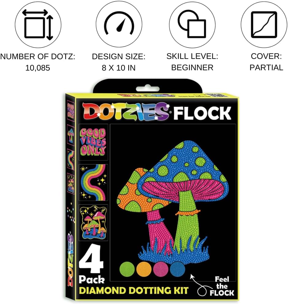 Neon Flock Diamant-Malset für Erwachsene