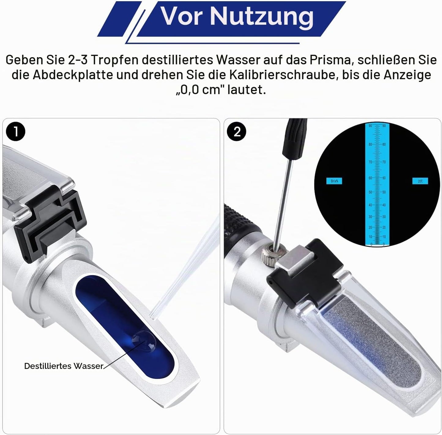 Brix Refraktometer mit ATC 0-90% für Zucker & Getränke, Brix 0-90 %