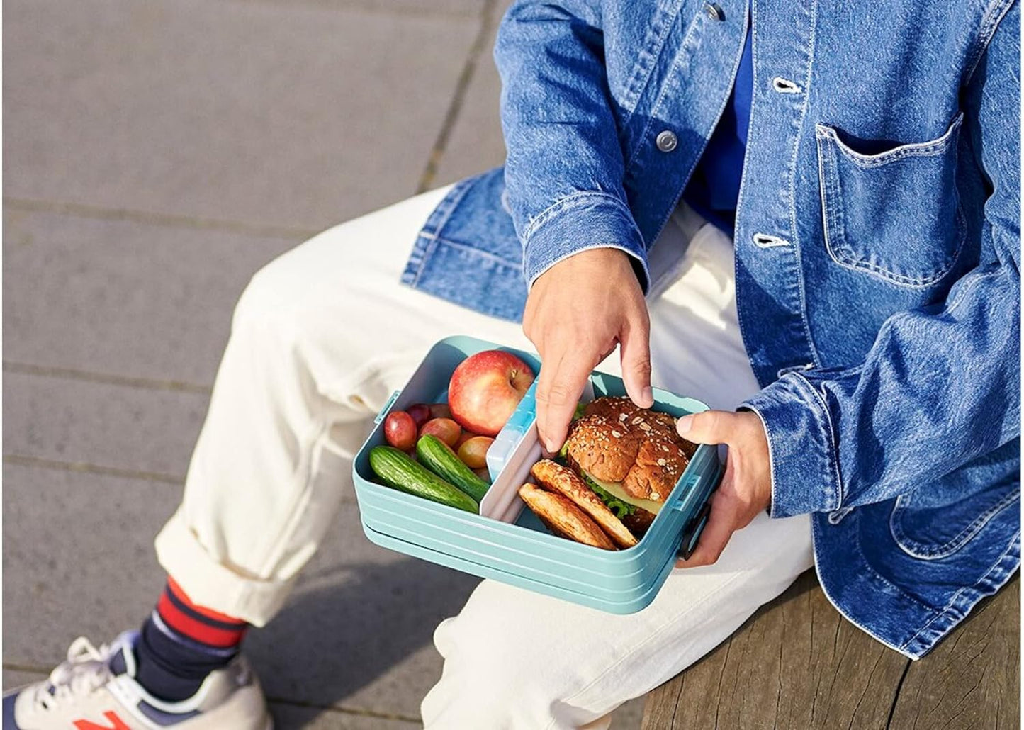 Lunchbox Duo Pack mit Unterteilung, Nordic Blue / Duo Pack (Midi + Large) / Keine Personalisierung