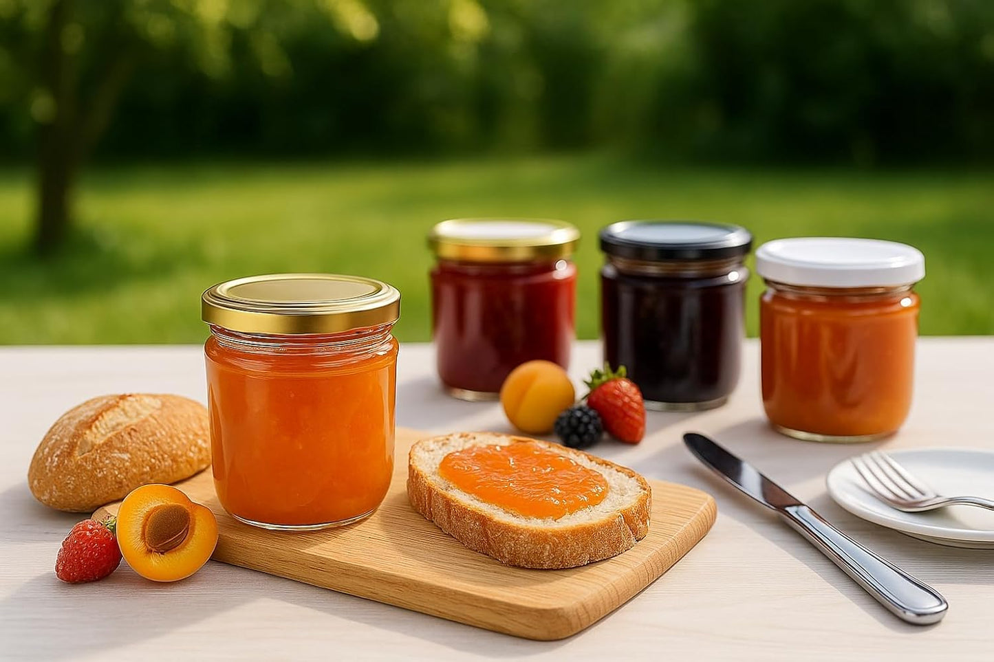 50er-Set Marmeladengläser mit Schraubdeckel, Gold 275 ml 50