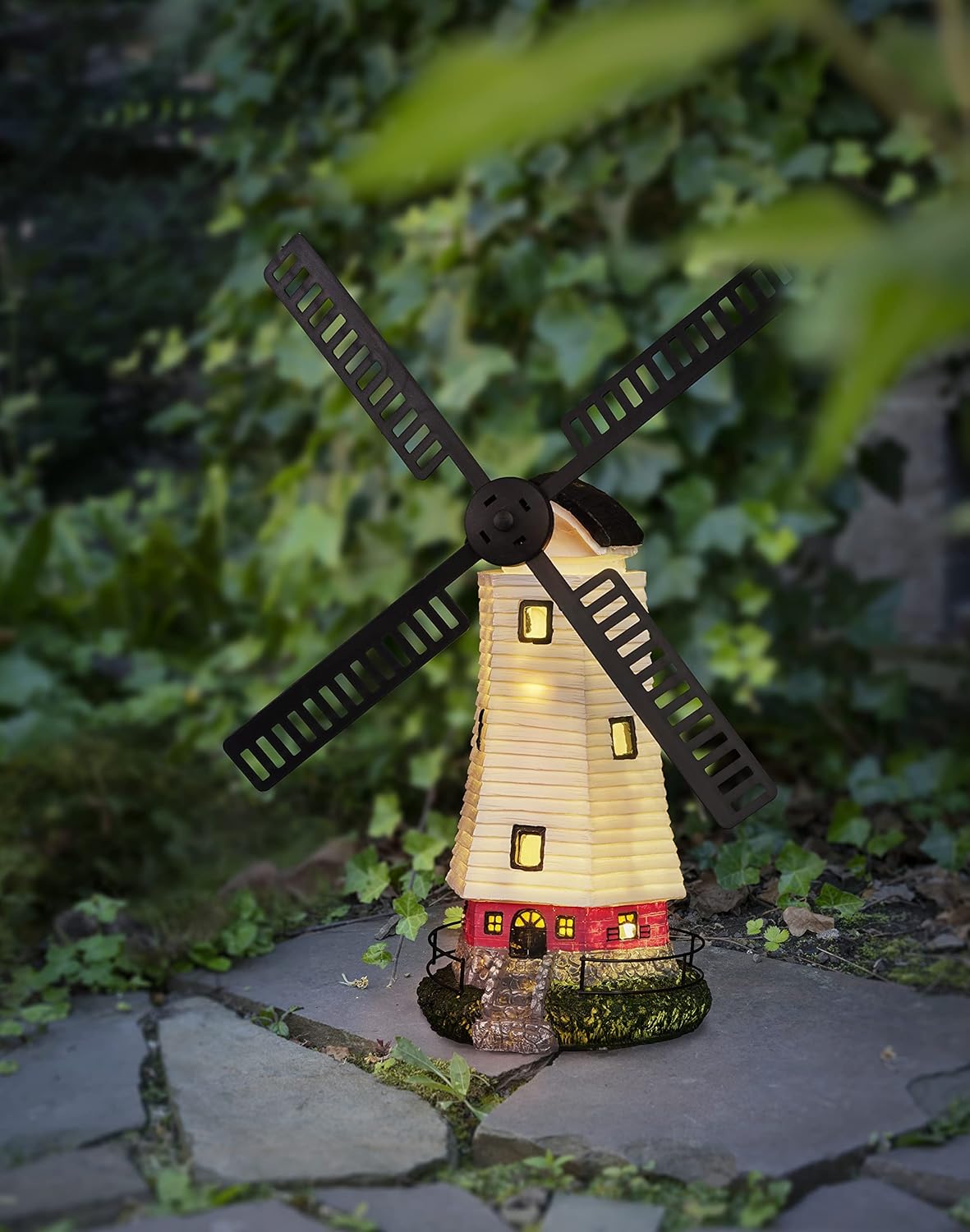 Solar Windmühle für Garten mit LED Licht