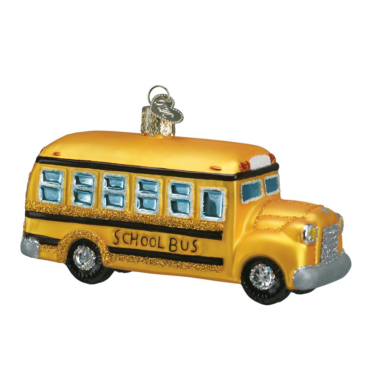 Schulbus Glas-Ornament, Schulbus