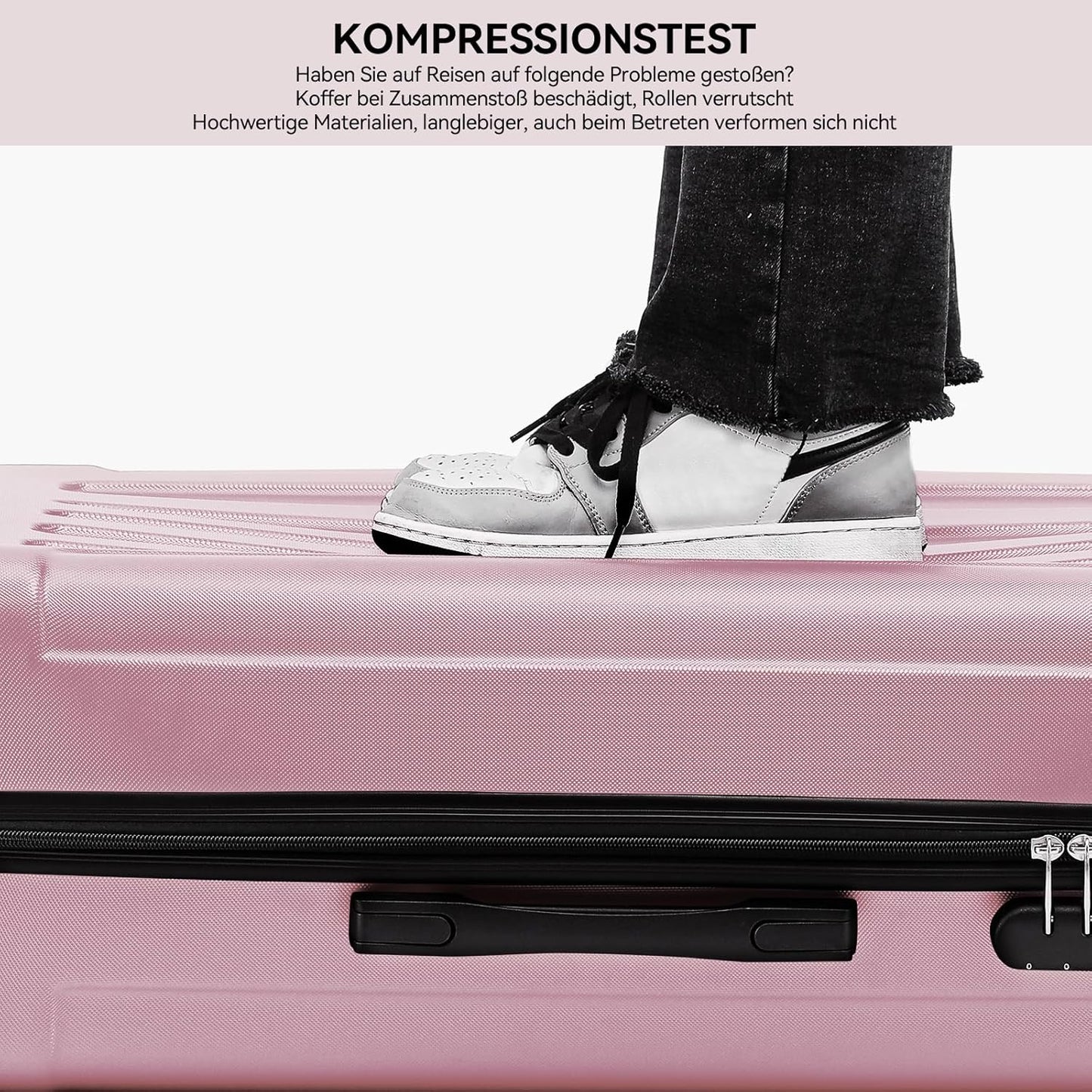 Reisekoffer-Set mit Zwillingsrollen (3-teilig), Princess-pink