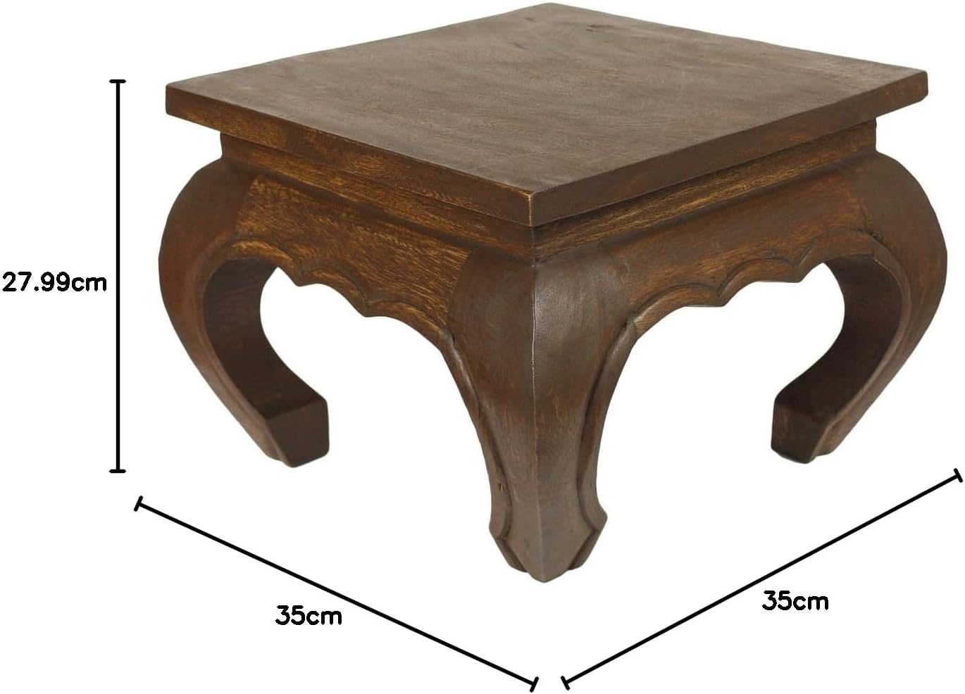 Quadratischer Beistelltisch, 35 cm x 35 cm x 28 cm (LBH) Dunkelbraun
