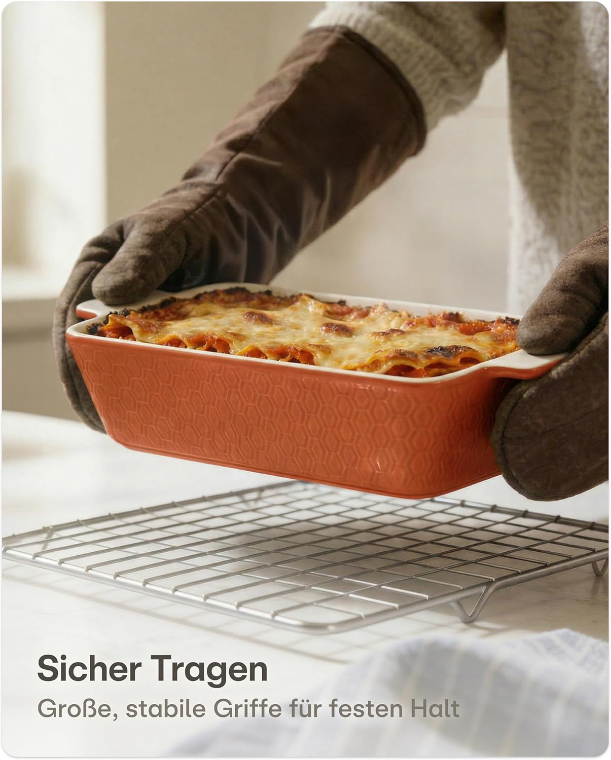 Auflaufform mit extra hohem Rand, Rot