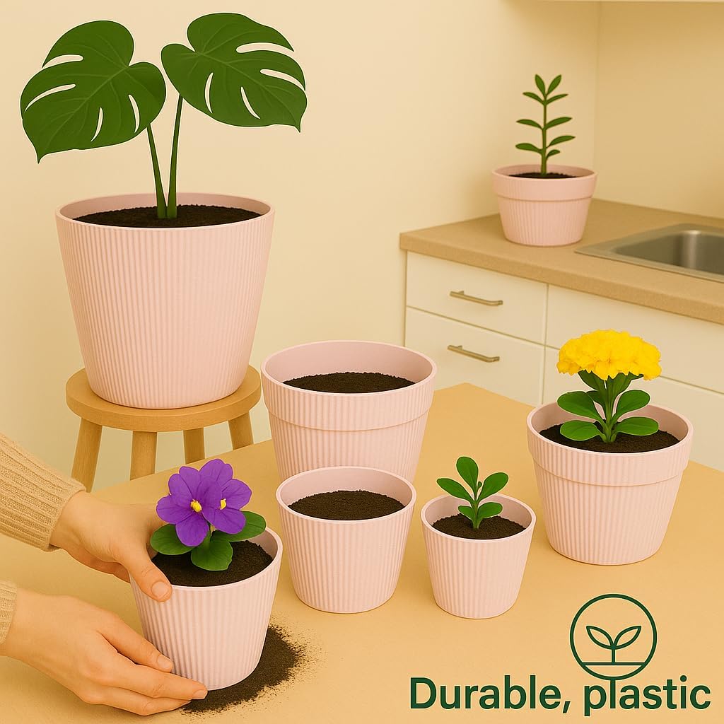 Blumentopf Set, Ø 18 cm (7.08 inch) Hellbeige