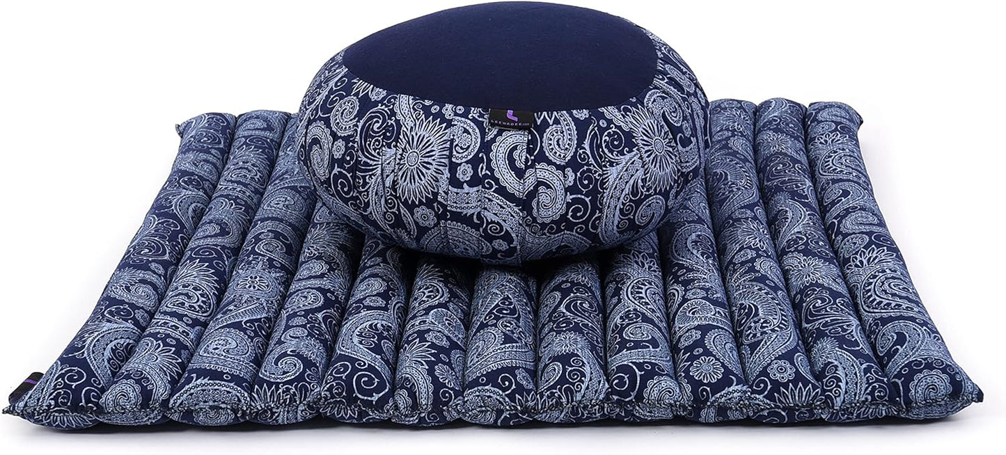 Meditationskissen Set mit Zafu und Zabuton, Cbt1 - Blau