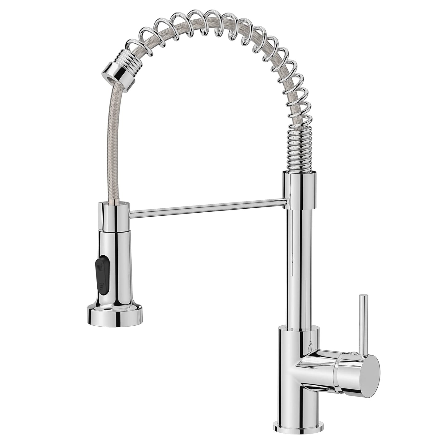 Küchenarmatur mit hohem Bogen und Brause, Polierter Chrom Standard