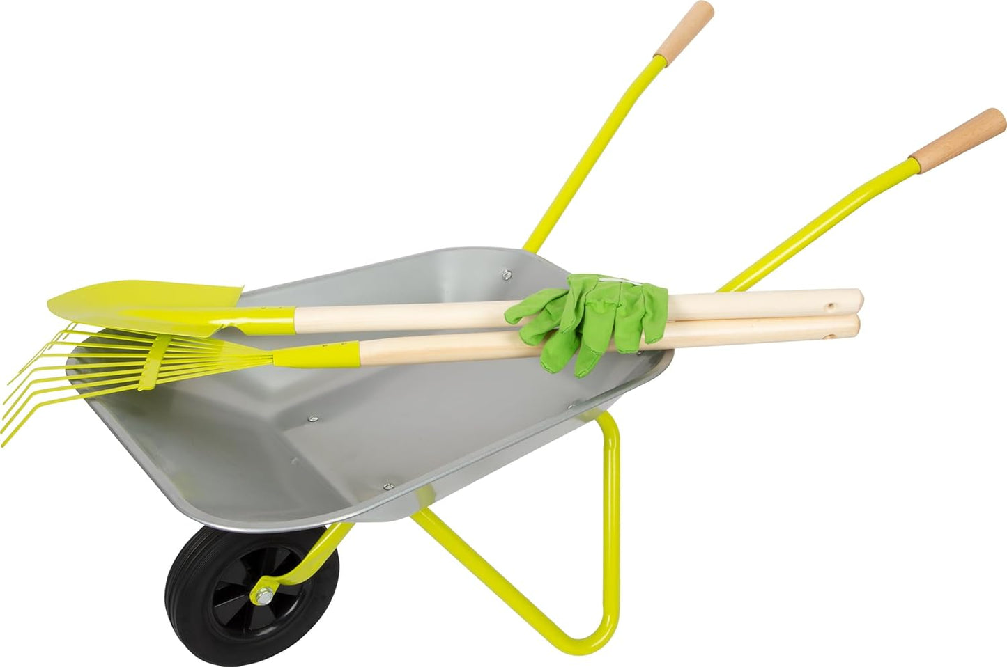 Schubkarre mit Gartenwerkzeug-Set, Schubkarre