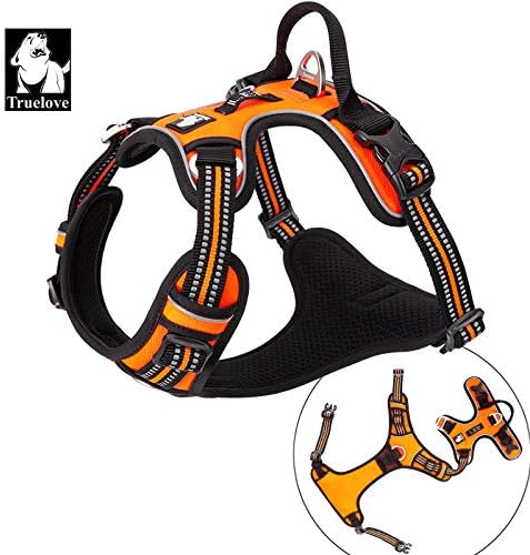 Truelove No Pull Hundegeschirr TLH56512, verstellbar, reflektierend, M Orange