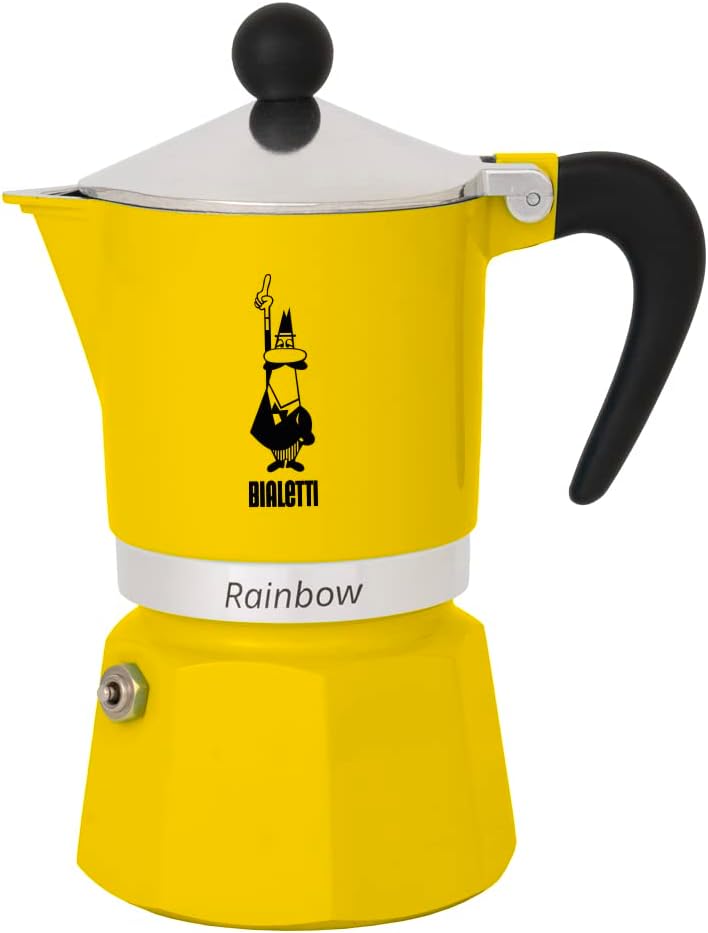 Rainbow Caffettiera Espressokocher, Gelb 1 Tasse