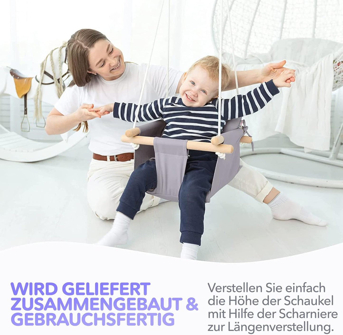 Babyschaukel, Taupe Grau