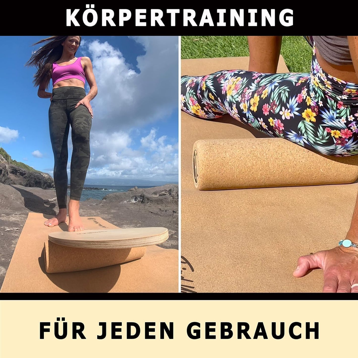 Find Your Balance - Balanceboard Matte, Matte Kork / Kautschuk