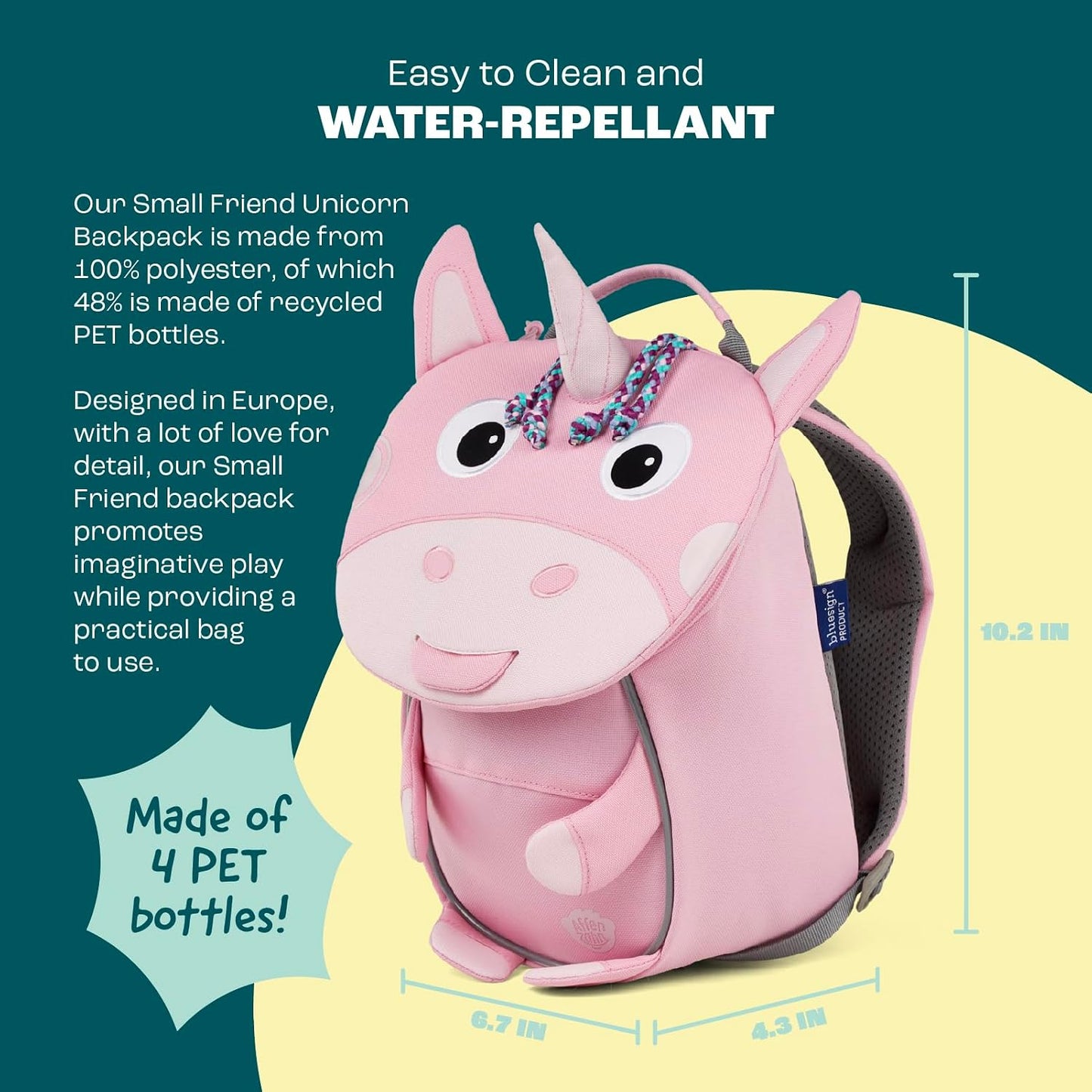 Ergonomischer Kindergartenrucksack Kleiner Freund, Einheitsgrösse Einhorn - Rosa