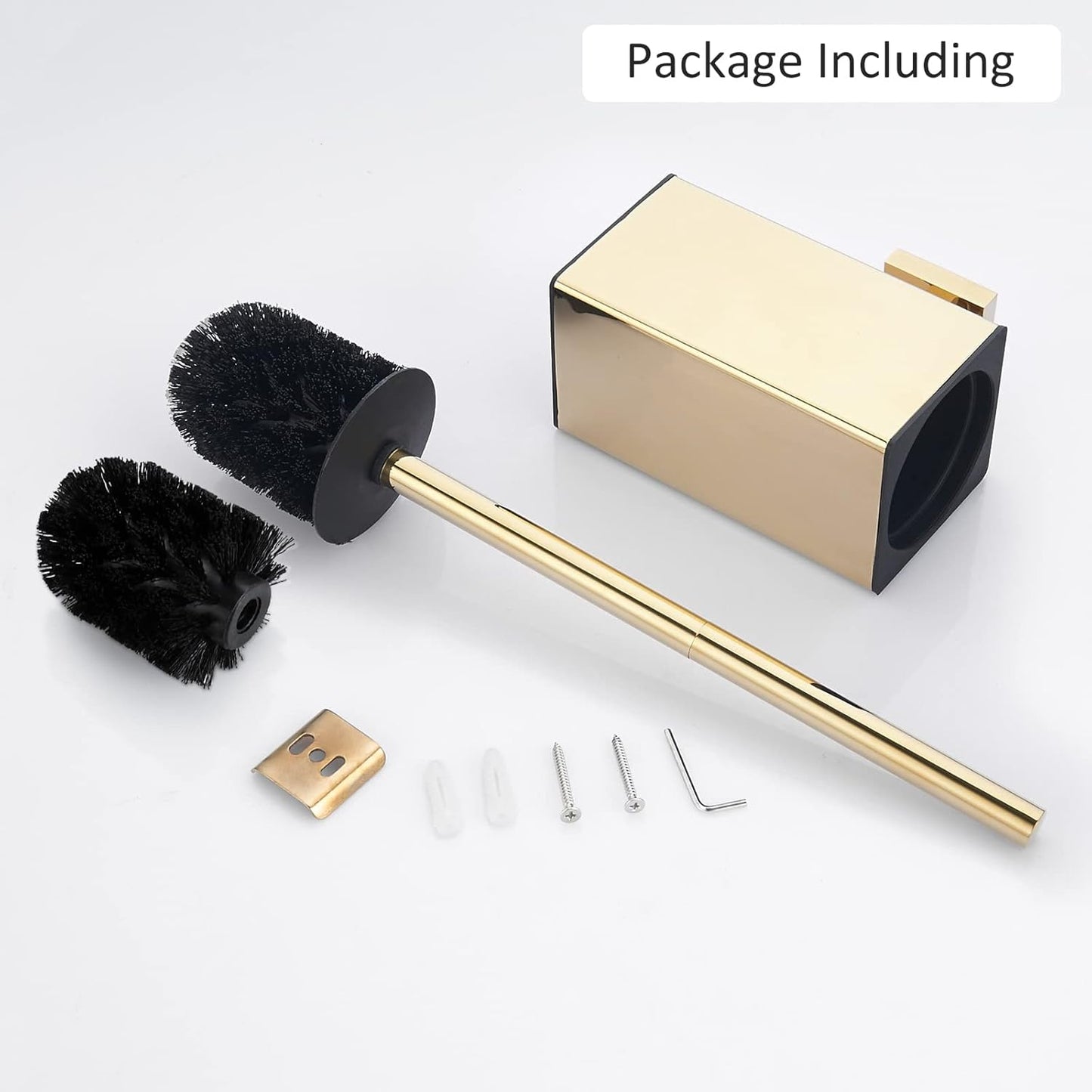 Toilettenbürste mit Wandhalterung, Gold