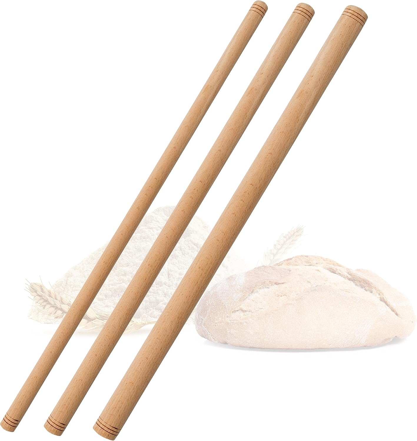3er-Set Traditionelles Nudelholz, 80 cm, 3er_80cm