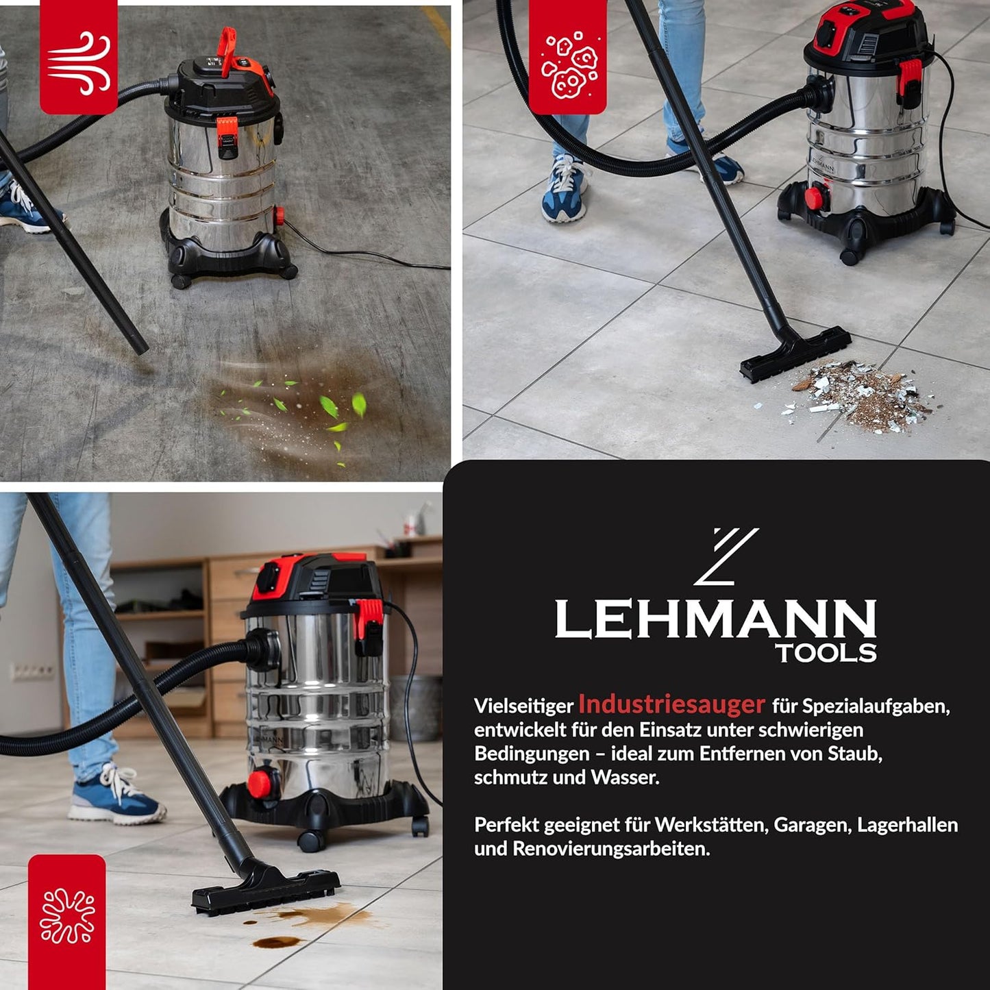 Industriestaubsauger mit Steckdose