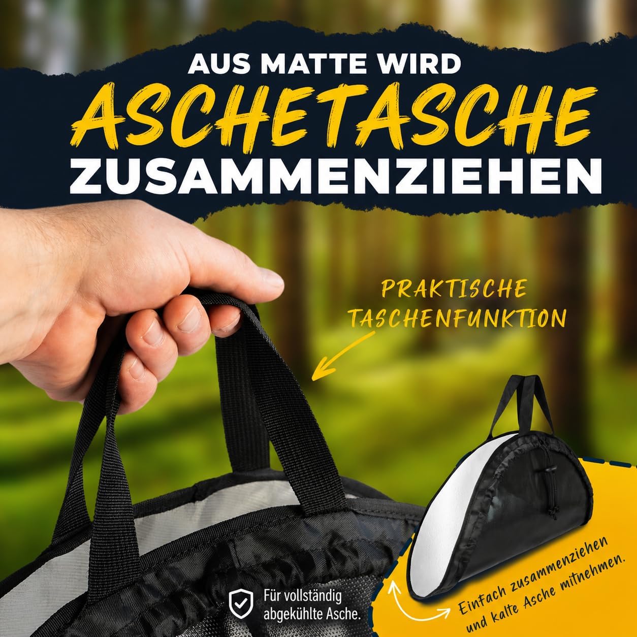 Hitzeschutz-Grillmatte mit Aschetasche, 97 cm