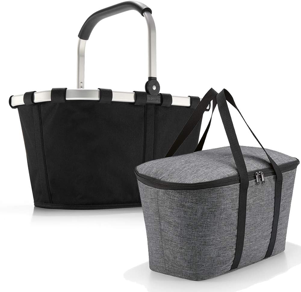 Carrybag mit Coolerbag Einkaufstasche, Black + Twist Silver