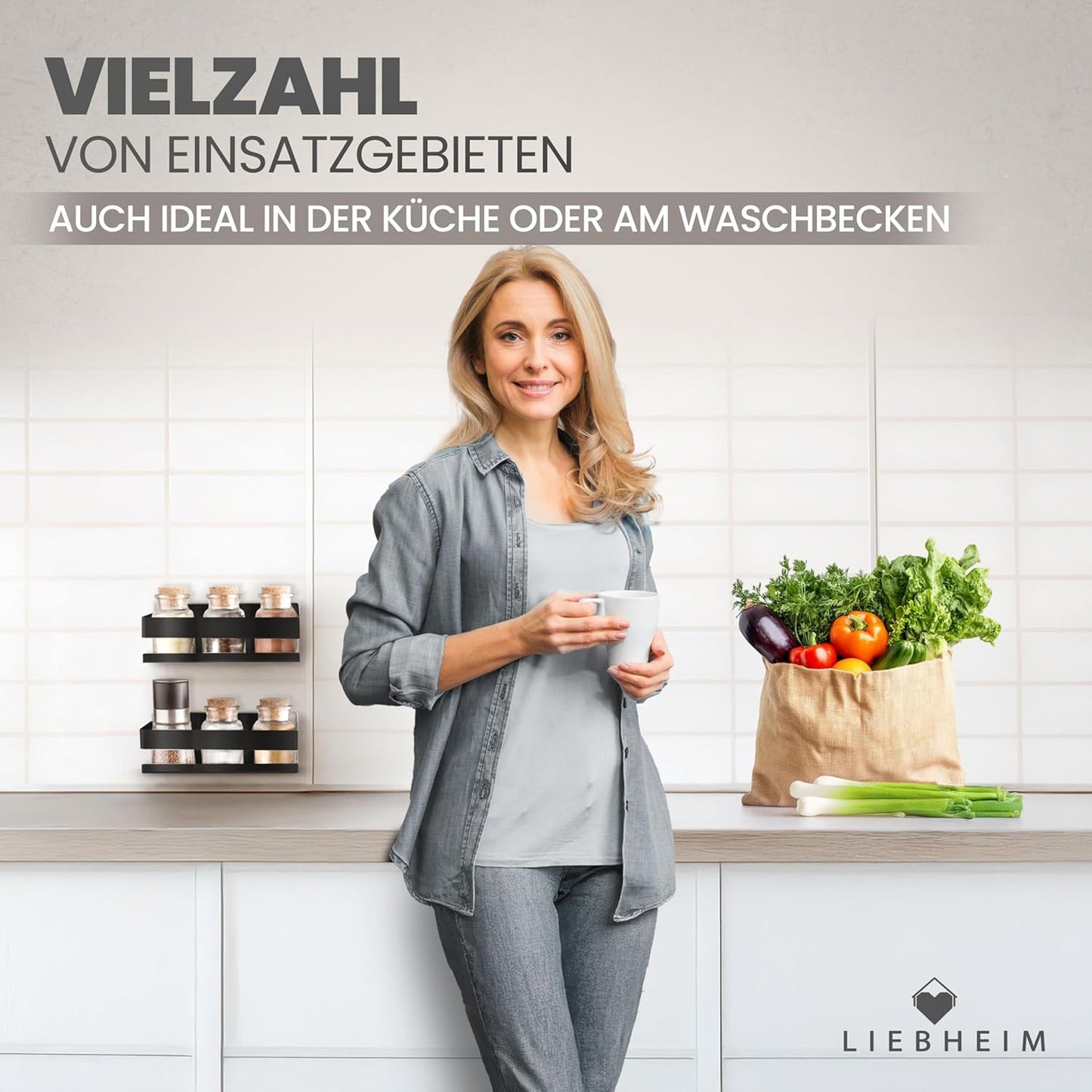 Duschregal Ohne Bohren aus Edelstahl, Schwarz - Edelstahl