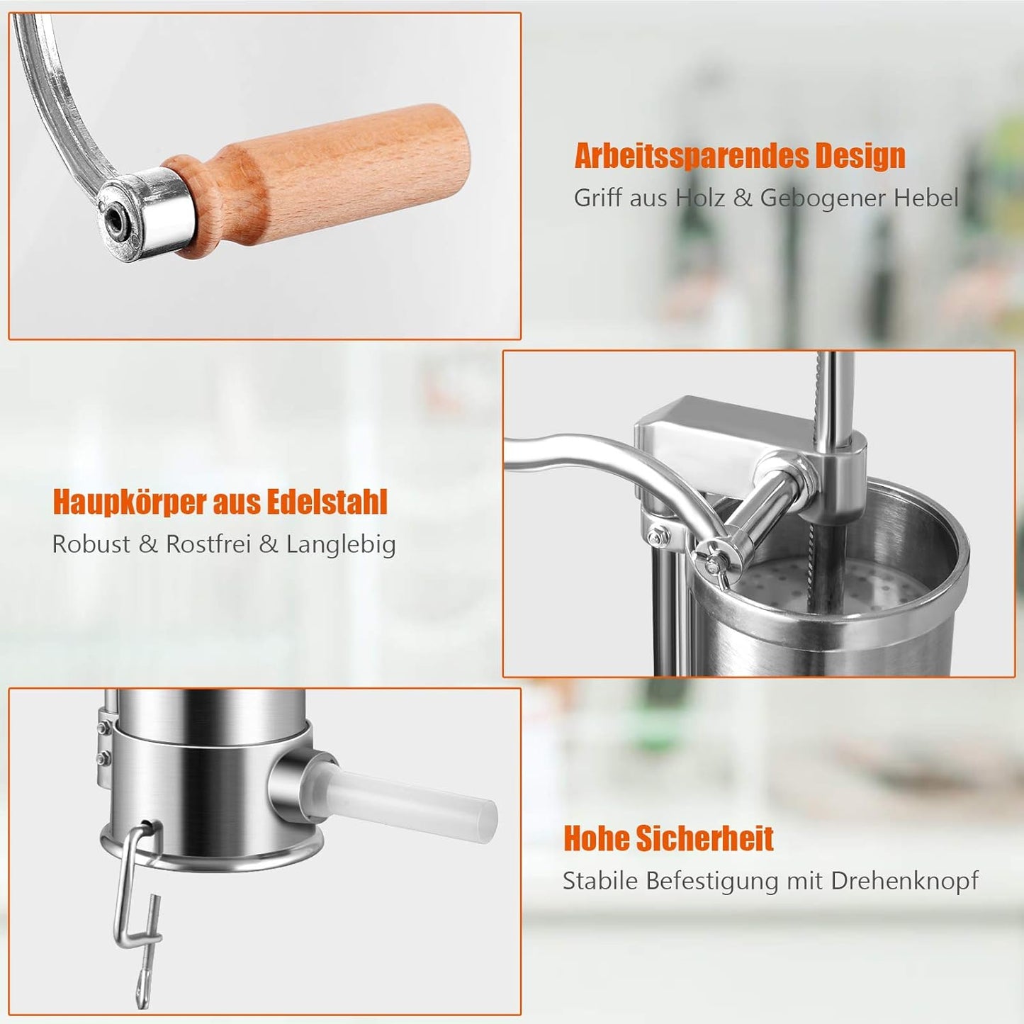 Wurstfüller mit 4 Füllrohren, 5 KG