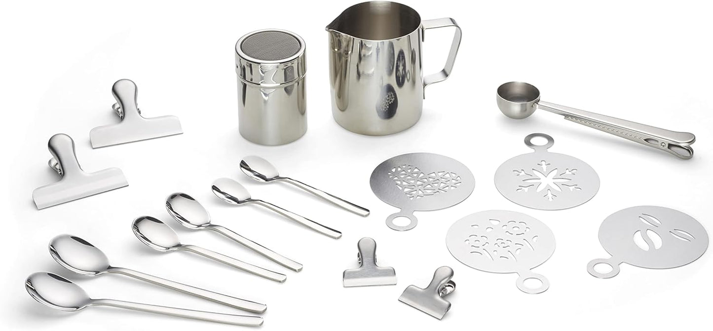 23-teiliges Kaffeezubehör-Set, Silber-edtion 350 ml