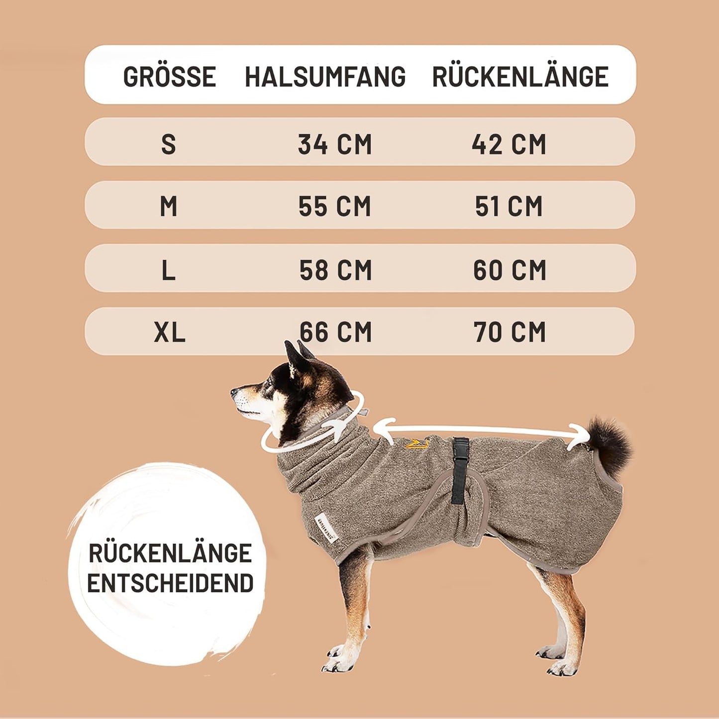Saugstarker Hundebademantel, L Grau