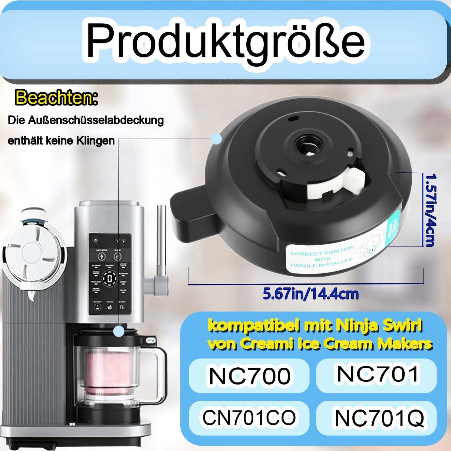 Schüsseldeckel für Ninja NC700 Eismaschine
