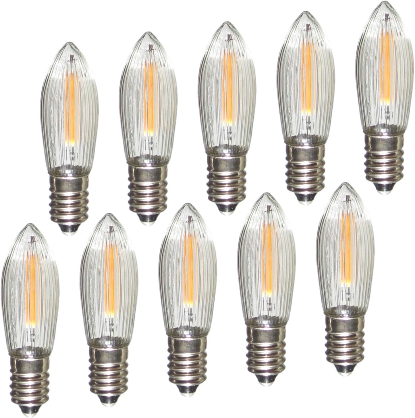 10er Set LED Filament Birne, 10 Lampen 24 Volt