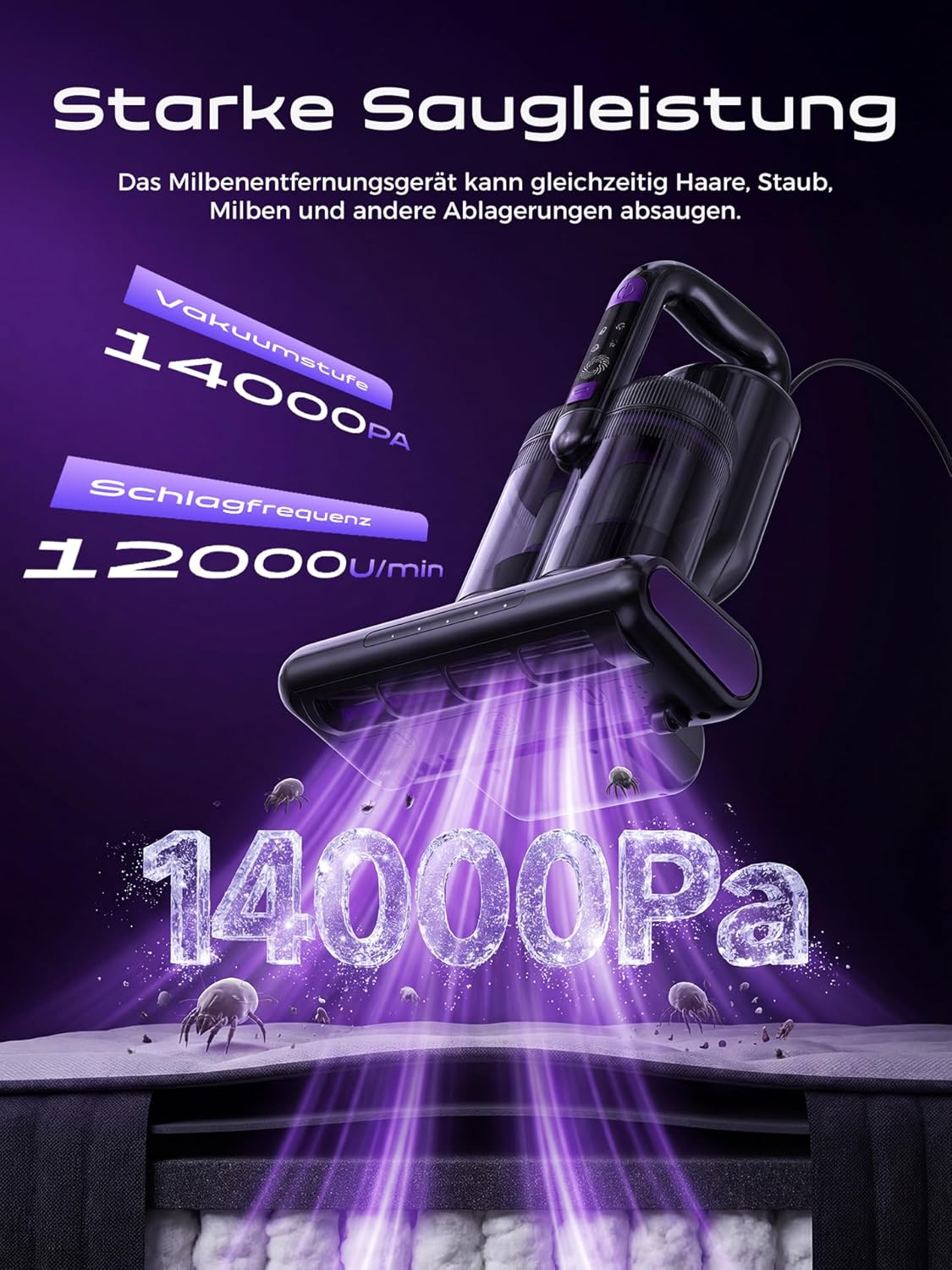 Milbensauger mit UV-Licht & HEPA-Filter