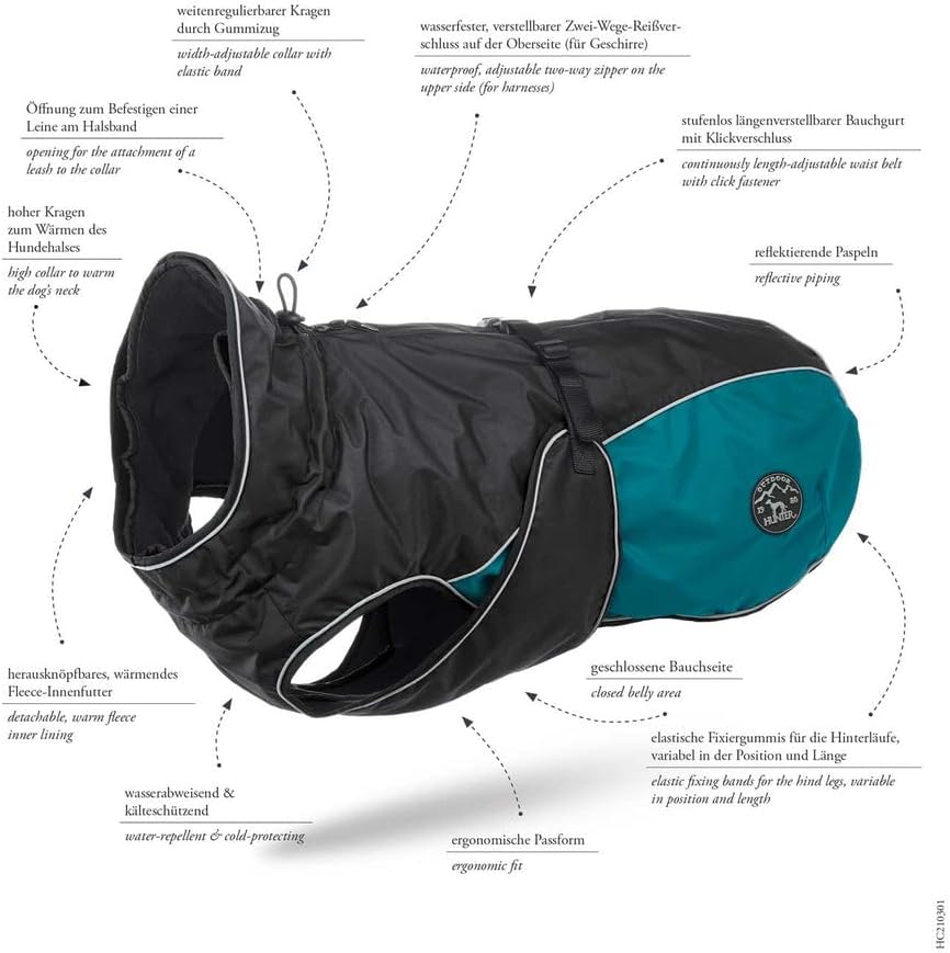 Hundemantel Uppsala Allrounder, 35 anthrazit/petrol