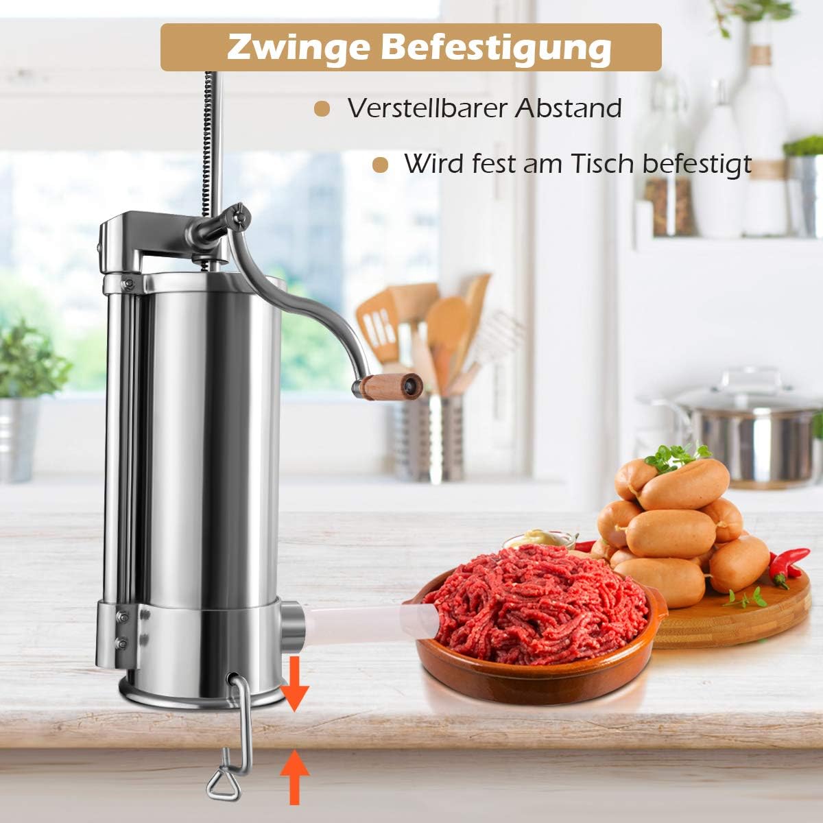 Wurstfüller mit 4 Füllrohren, 5 KG