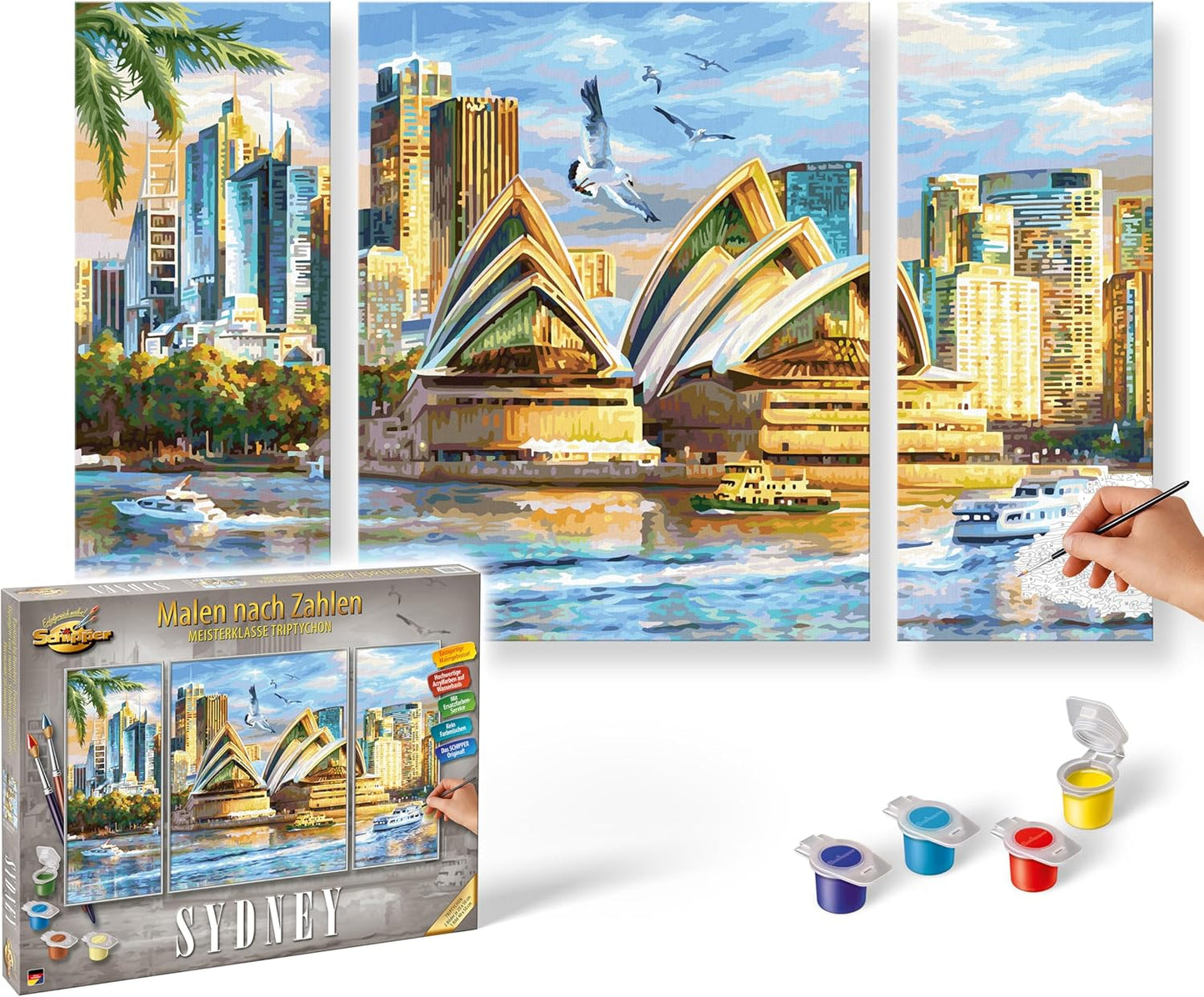 Malen nach Zahlen Triptychon Sydney