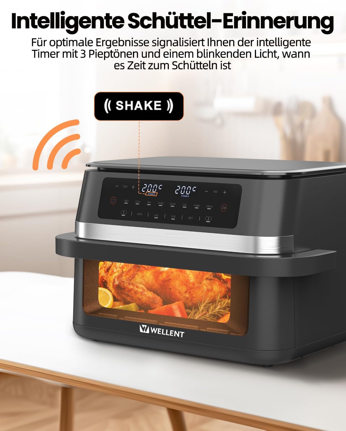 Heissluftfritteuse mit Doppelkammer, 12L