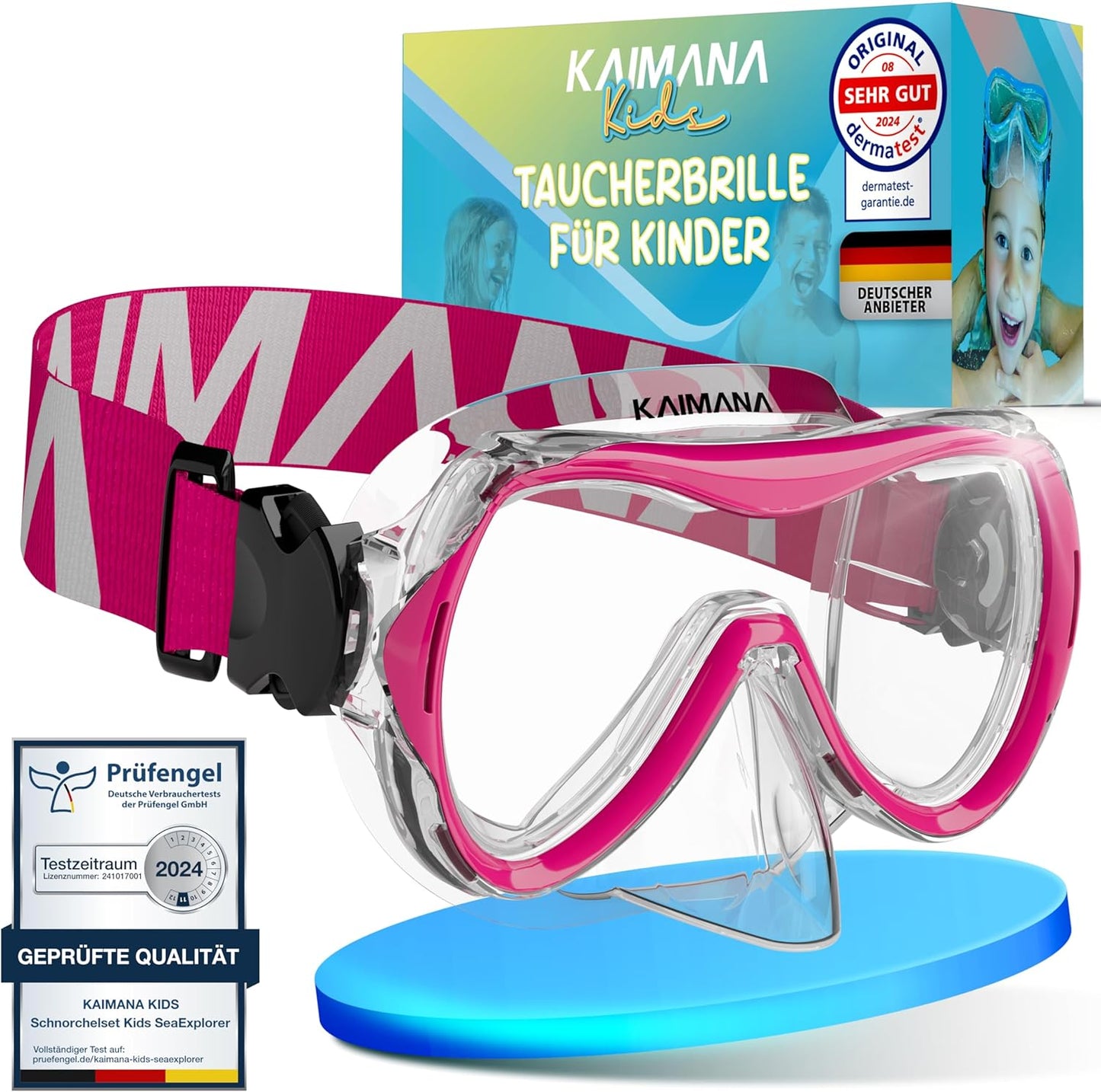 SeaExplorer - Taucherbrille für Kinder, Taucherbrille Pink|Comfort-Strap
