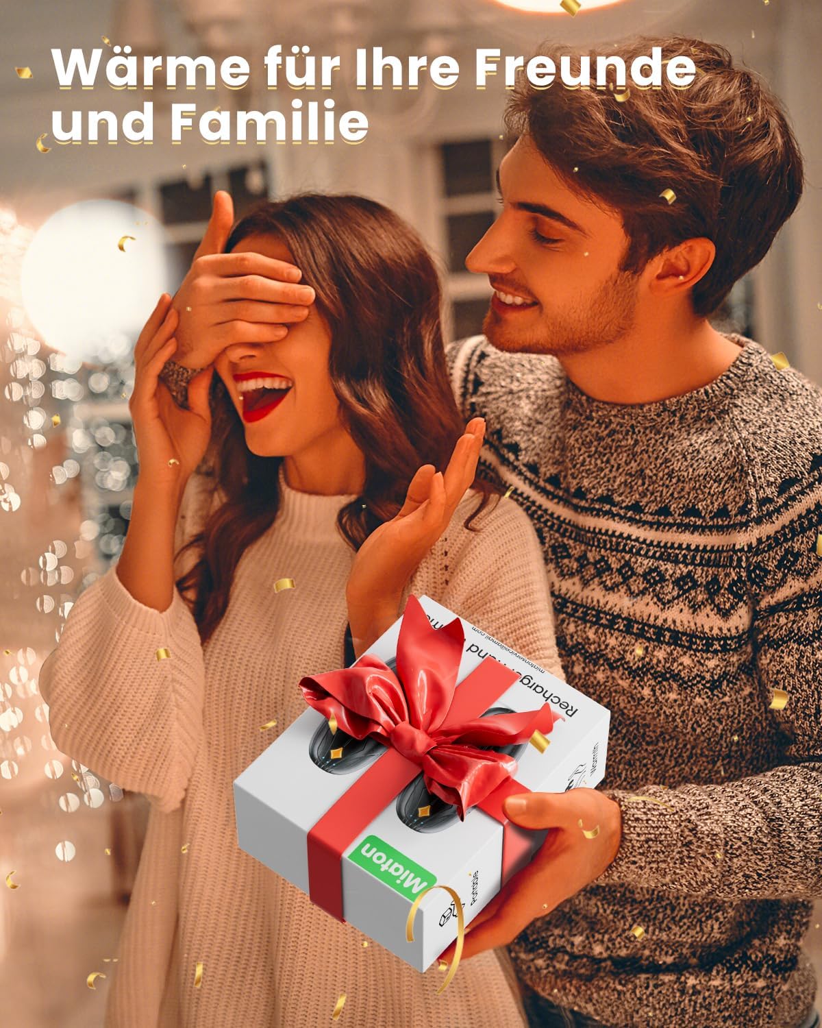 Elektrische Taschenwärmer (2 Stück), Sterne Schwarz