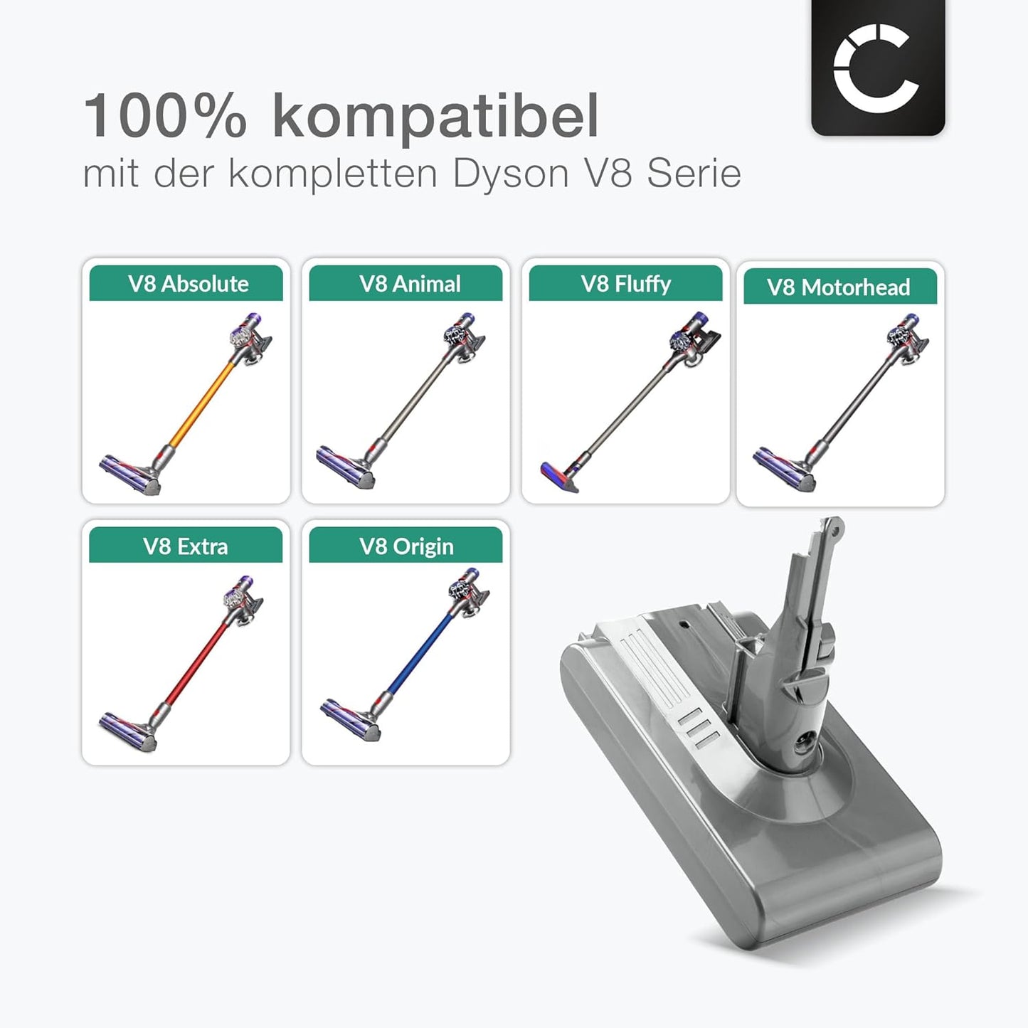 Ersatzakku für Dyson Staubsauger, V8 - 3000mAh