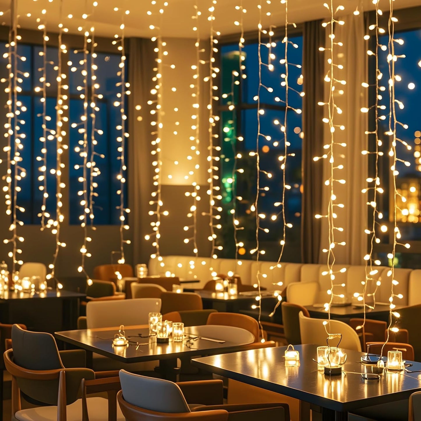 LED-Lichterkette, 300 LEDs, 8 Modi, Warmweiss, 30m 300LED