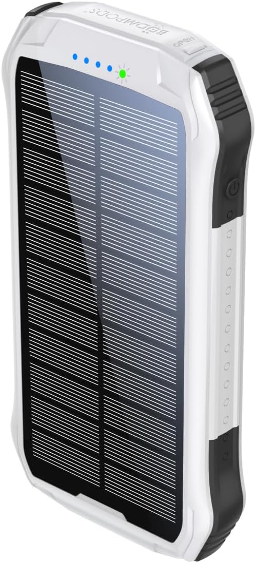 Neutron Solar-Powerbank mit LED-Lampe, Weiss
