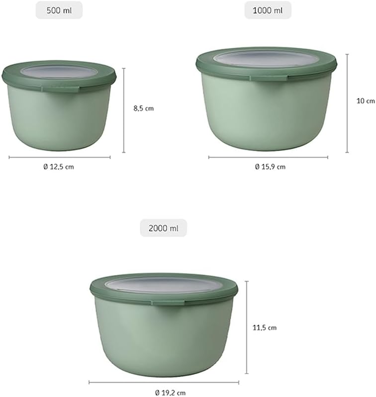 Frischhaltedosen, Nordic Sage Set 3-teilig (500, 1000, 2000 ml)