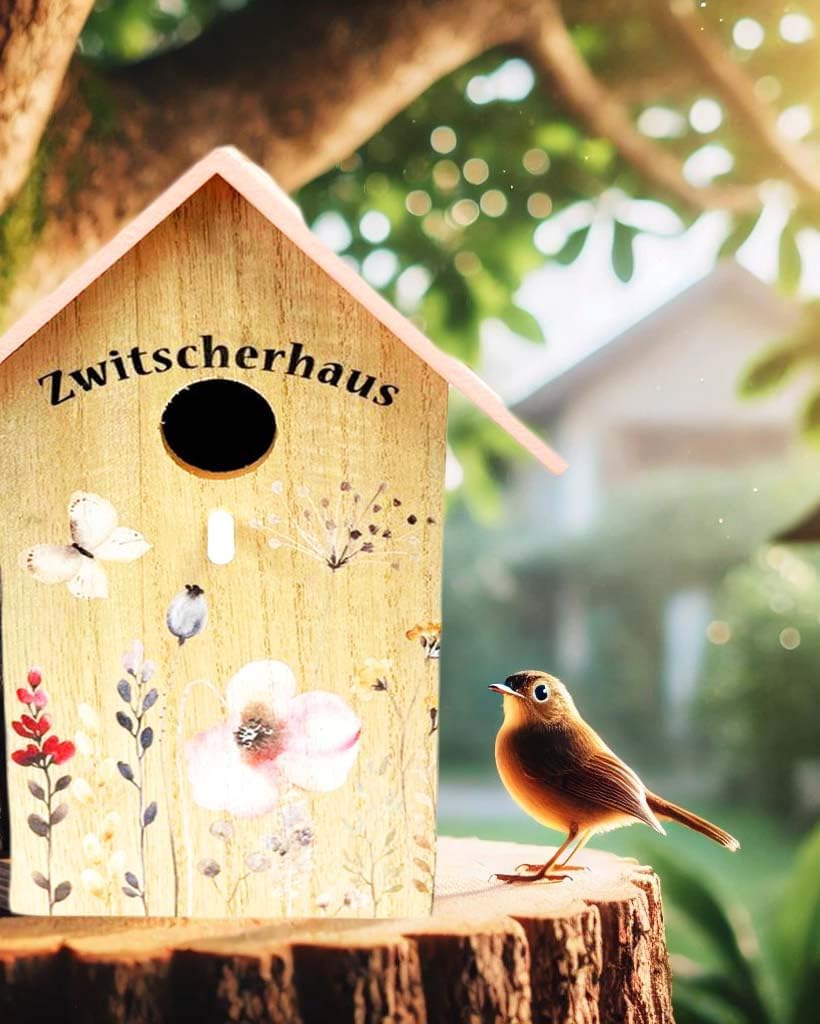 2-teiliges Vogelhaus Nistkasten-Set Liebesnest und Zwitscherhaus, Liebesnest und Zwitscherhaus