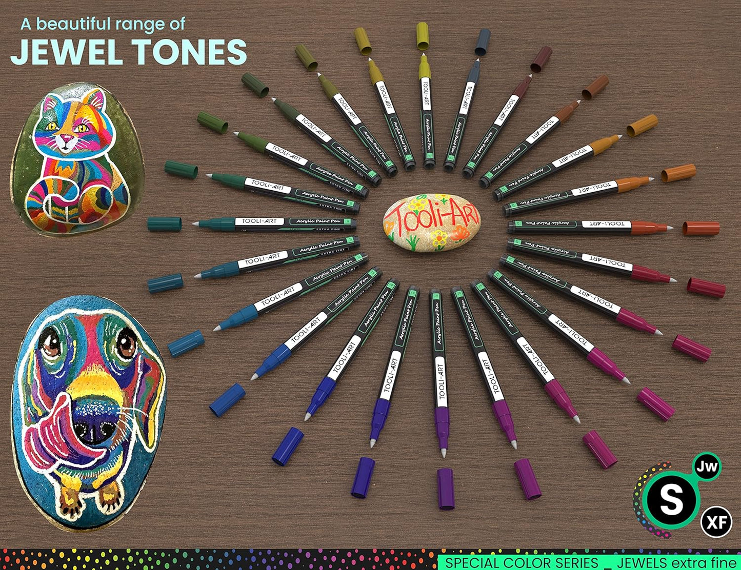 Juwel Extra Fein Acrylstifte-Set für Steinmalerei, wasserfest, JUWEL EXTRA FEIN